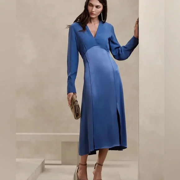 knee length dresses for ladies Lightweight Ponte Midi Dress – Banana Republic